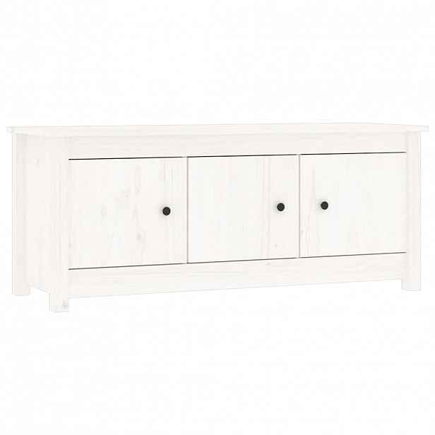 vidaXL Botník bílý 110 x 38 x 45,5 cm masivní borovice