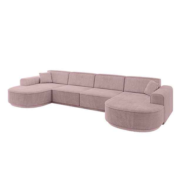 ALTDECOR SEDACÍ SOUPRAVA ve tvaru U MARI-U2-v3 388x171x83 Růžová Manšestr