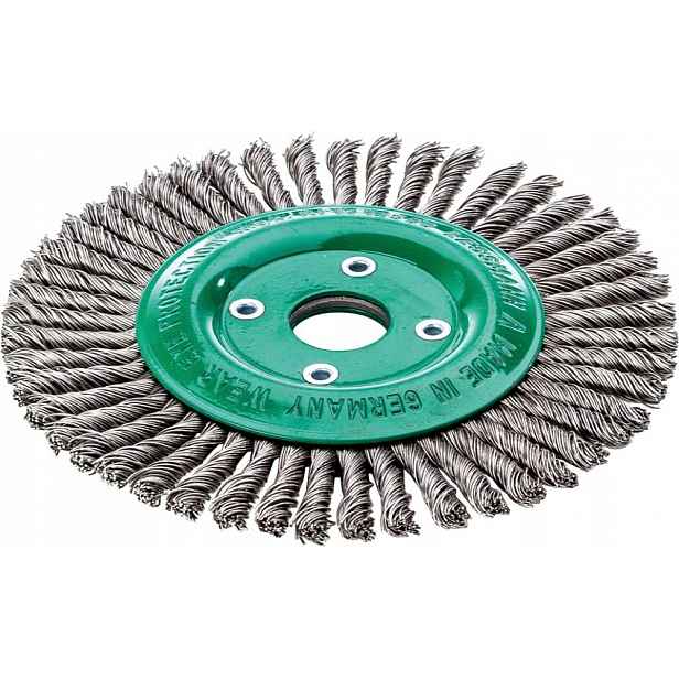 Kotoučový kartáč Pipelinie nerezový 125 x 6 mm, pletený drát 0,5 mm Lessmann
