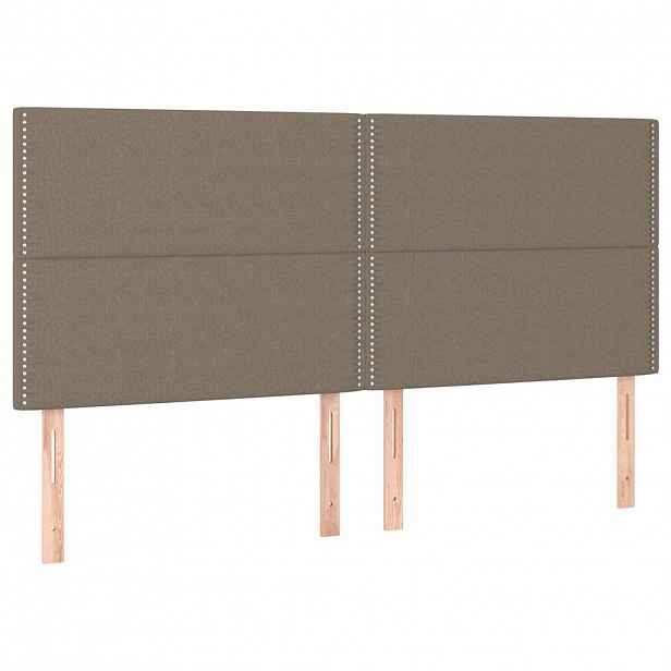 vidaXL Čelo postele béžové 200x5x118/128 cm látkové