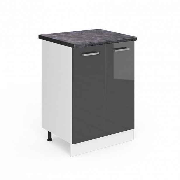 Vicco SPODNÍ SKŘÍŇKA KUCHYŇSKÉ LINKY R-Line Antracitový vysoký lesk 60 cm , PD Antracit