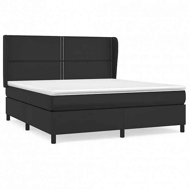 vidaXL Box spring postel s matrací černá 180x200 cm umělá kůže