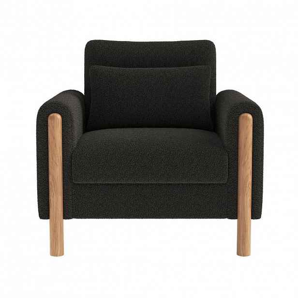 OKWISH KŘESLO 87/83/88,5 cm tmavě šedé z imitace beránčí kůže s měkkým polstrováním
