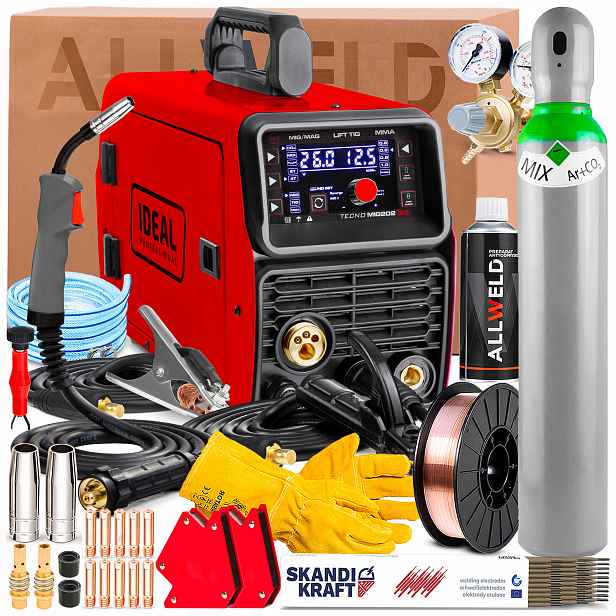 Svářečka 3V1 Ideal Tecno Mig 202 Tig Lift Synergie Lutosvařování 230V 200A