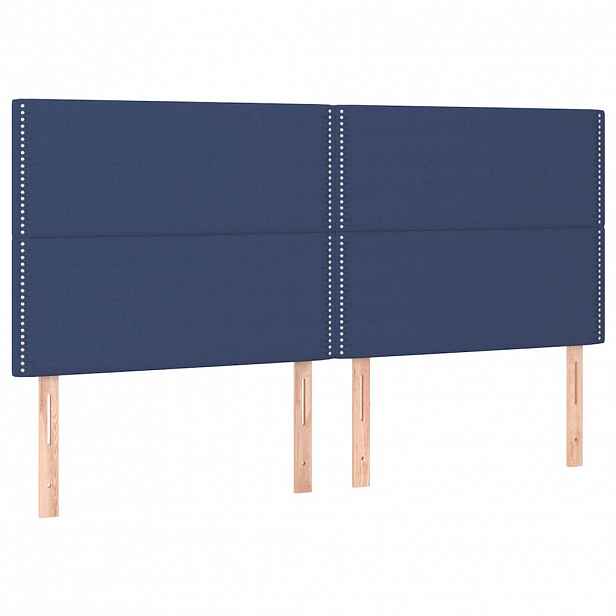 vidaXL Čelo postele modré 200x5x118/128 cm látkové