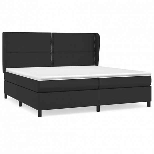 vidaXL Box spring postel s matrací černá 200x200 cm umělá kůže
