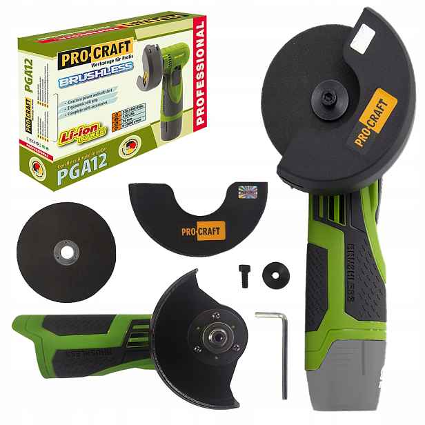 Aku mini úhlová bruska Procraft PGA12 1B, 76mm