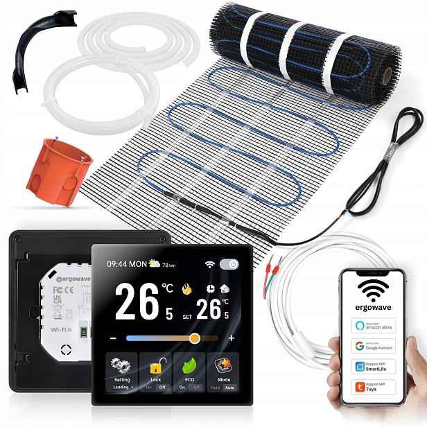 Podlahové topení 160W WiFi komplet pod dlažbu a dlažbu, topení