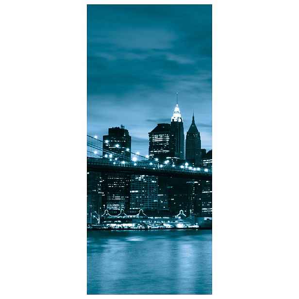 Samolepka Fototapeta Brooklynský most v noci New York světla 91x211