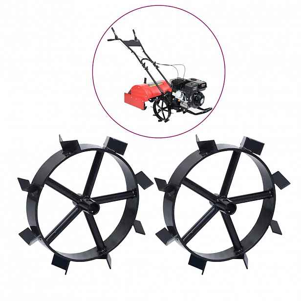 vidaXL Kovová kola pro benzínový kultivátor 6,5 HP 2 ks
