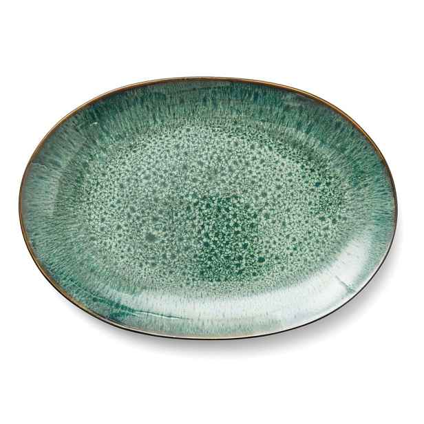 Zelený/černý servírovací talíř z kameniny Gastro Green/Black – Bitz