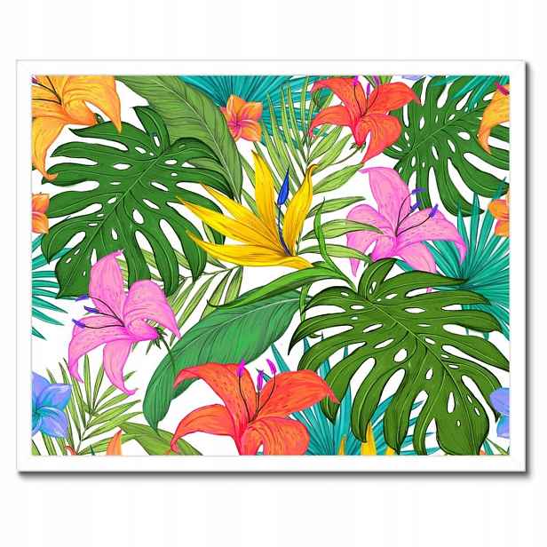 Plakáty v rámu 50x40 Tropické listy Leaves