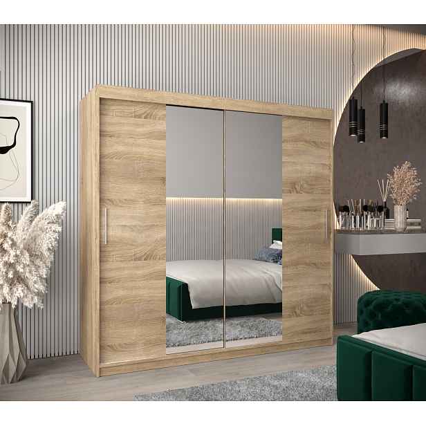 Šatní skříň Abi T1 Barva korpusu: Dub Sonoma, Rozměry: 200 cm, Dveře: Dub sonoma