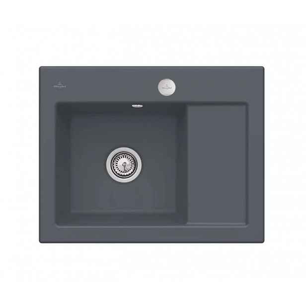 Villeroy & Boch Subway 45 - Keramický dřez 65x51 cm, excentrické ovládání, CeramicPlus, grafit 331202i4