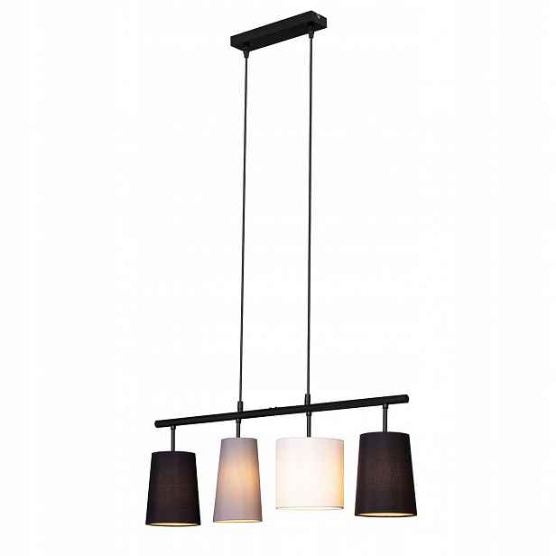 Závěsná stropní lampa do jídelny 4xE27 černá s stínítky Obývací pokoj nad stůl