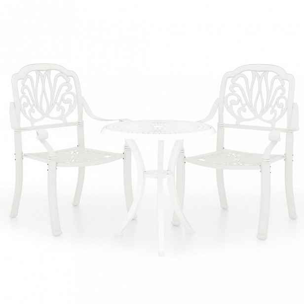 Zahradní bistro set 3 ks litý hliník Bílá