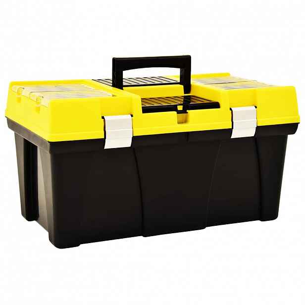 vidaXL Box na nářadí plast 595 x 337 x 316 mm žlutý
