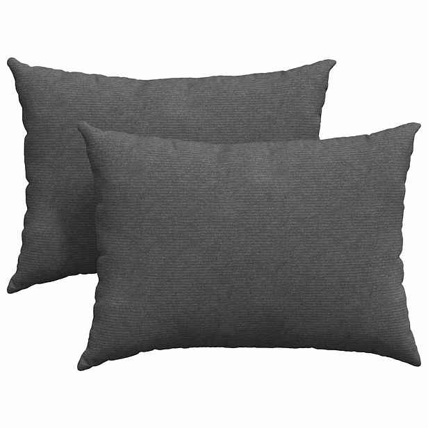 vidaXL Pohovkové polštáře 2 pcs Tmavě šedá 70 x 50 cm Žebrovaná látka
