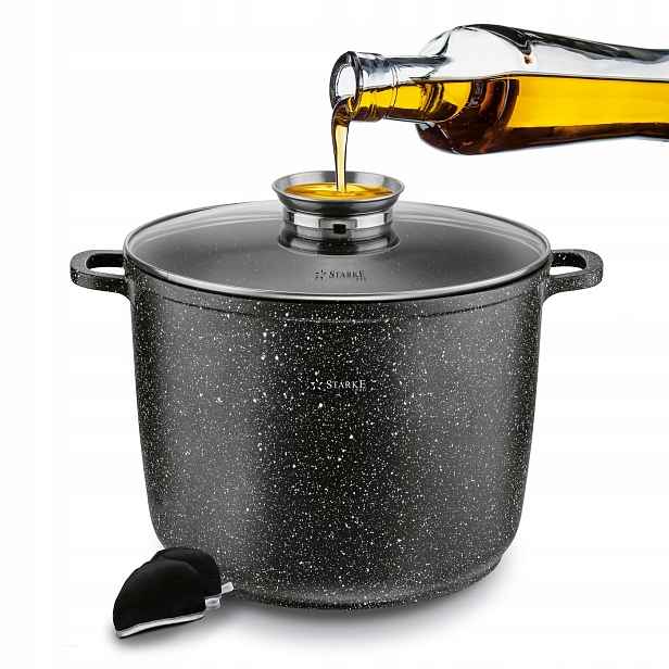 Hrnec vysoký na indukci nepřilnavý černý 6,75L