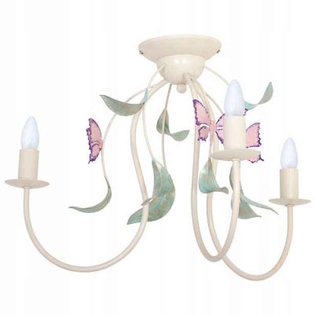 Luminex Stropní svítidlo Summer 3xE14 15W krémová s motýly IP20
