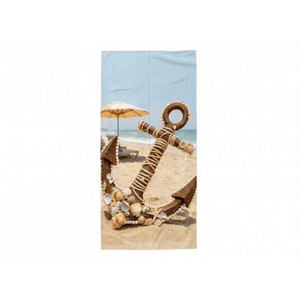 Rychleschnoucí plážová osuška ANTIC ANCHOR barevná 70 x 140 cm, 100% mikrovlákno