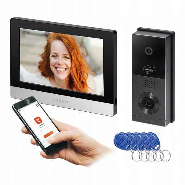 Sada videotelefonu Xiran, Wi-Fi Tuya Smart, Full Hd 8", černá