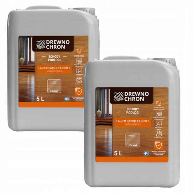 Set Drewnochron Parket Expres 2x5L Lak Na Parkety Podlahový Polomat 10L
