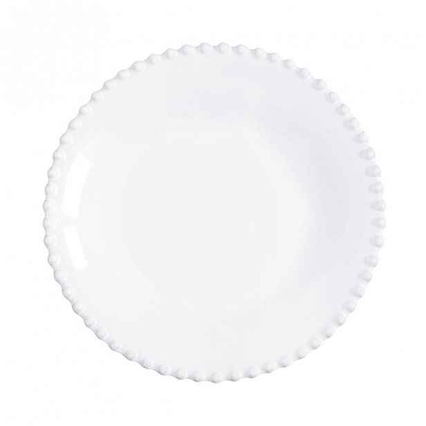 Bílý kameninový talíř na polévku Costa Nova Pearl, ⌀ 24 cm