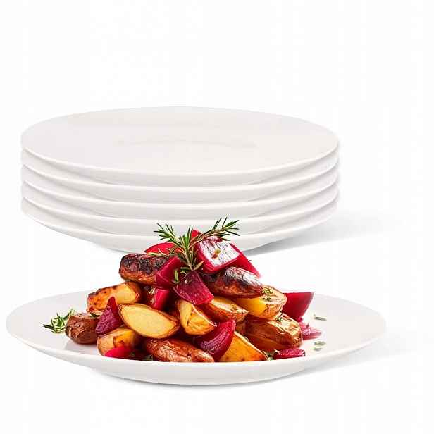 Jídelní talíře 26 cm, mělké, porcelánové Altom Design Bella, sada 6 ks