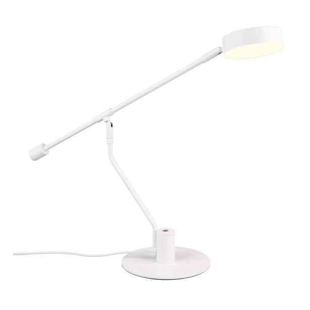 Matně bílá LED stolní lampa s ohybatelnou konstrukcí (výška 64 cm) Manduro – Trio