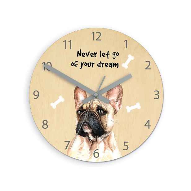 ModernClock Dětské nástěnné hodiny Ami Buldog 30 cm vícebarevné