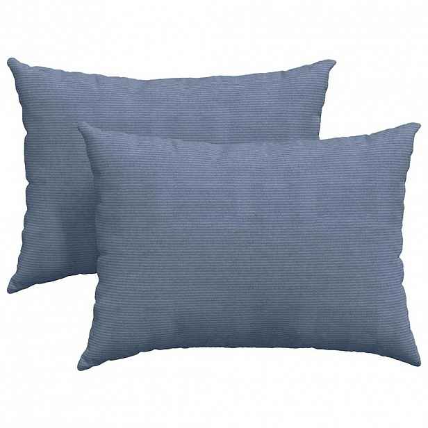 vidaXL Pohovkové polštáře 2 pcs Modrá 70 x 50 cm Žebrovaná látka