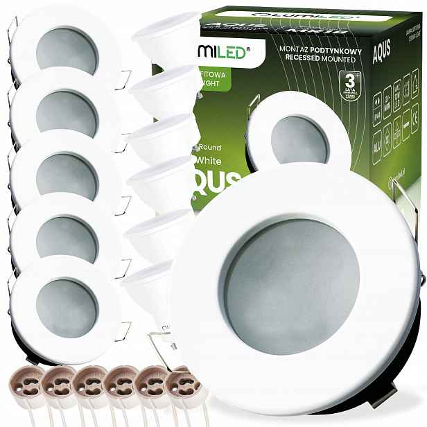 6x Halogenové svítidlo 6W Hermetická stropní žárovka Led GU10