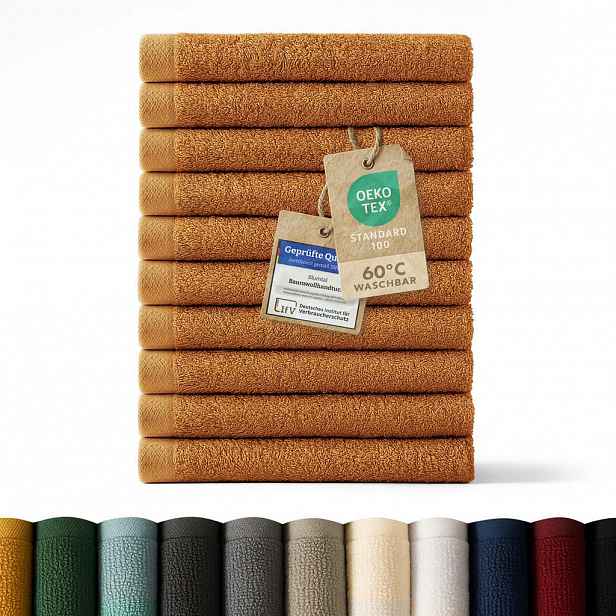 Blumtal RUČNÍK PRO HOSTY sada 10 ks, 10x ručník pro hosty 30/30 cm, hnědá