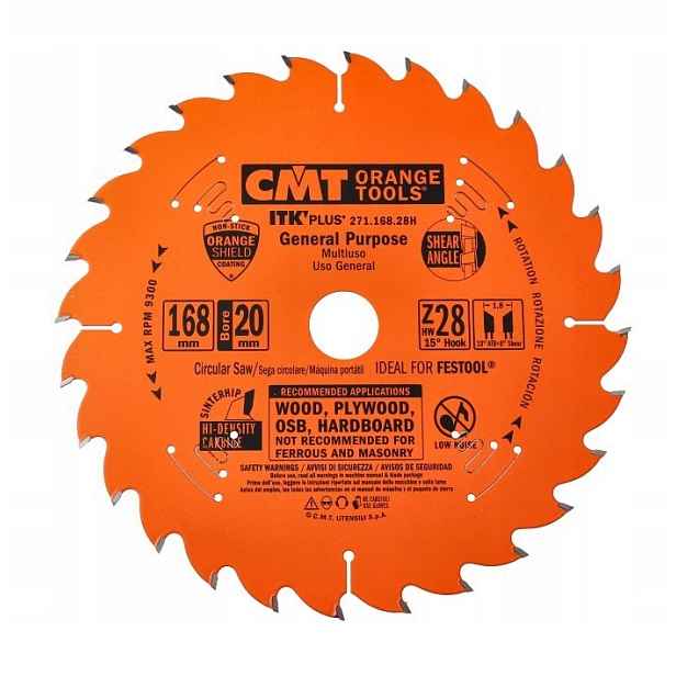 Kotoučová pila 168 mm pro univerzální řezání Cmt 271.168.28H