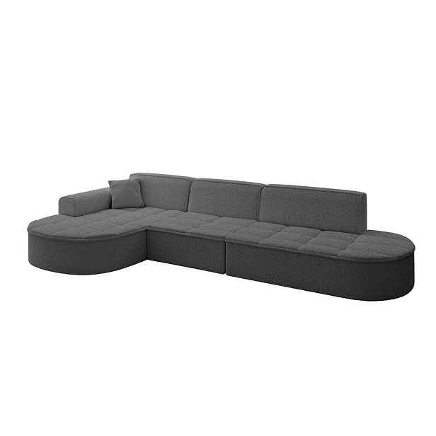 ALTDECOR ROHOVÁ SEDAČKA s otomanem, levá TARO-L2 328x171x79,5 Šedá Buklé