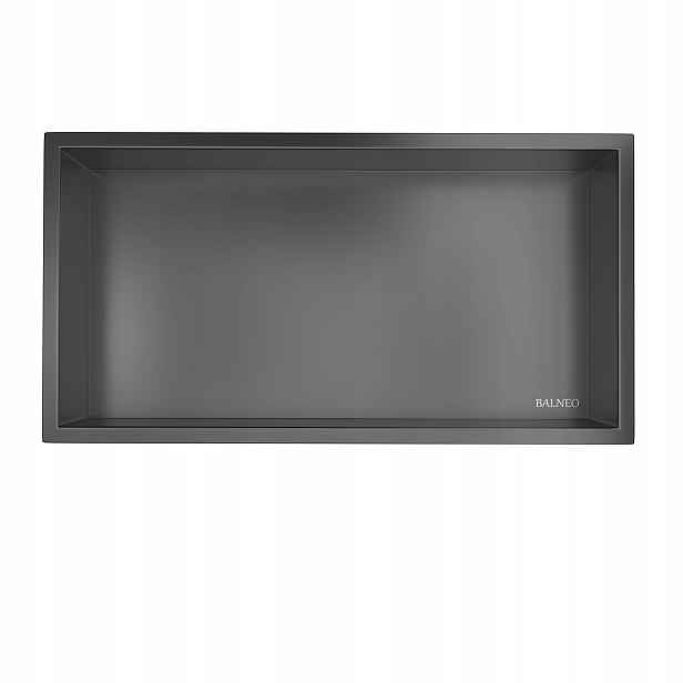 Koupelnová Polička 60x30x7 cm Gun Metal Wall-box One Grafitová Balneo
