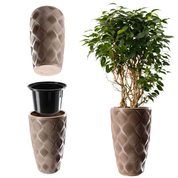 Květináč Květináč S Vkladem 48cm Obal Plastový Záhon Vysoký
