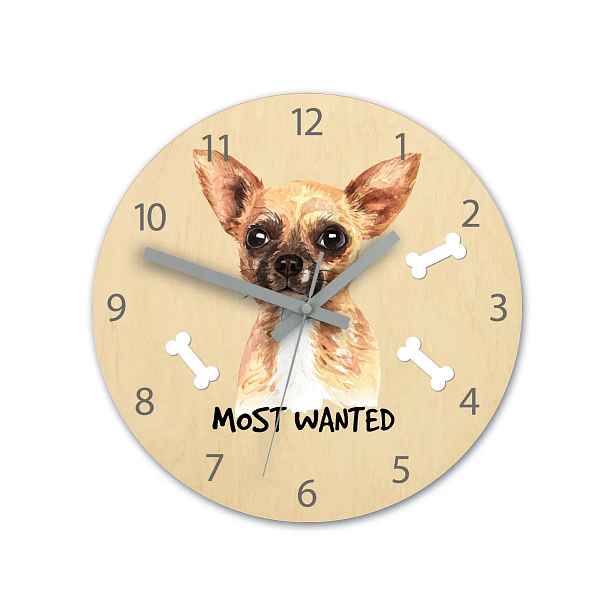 ModernClock Dětské nástěnné hodiny Ami Čivava 30 cm vícebarevné