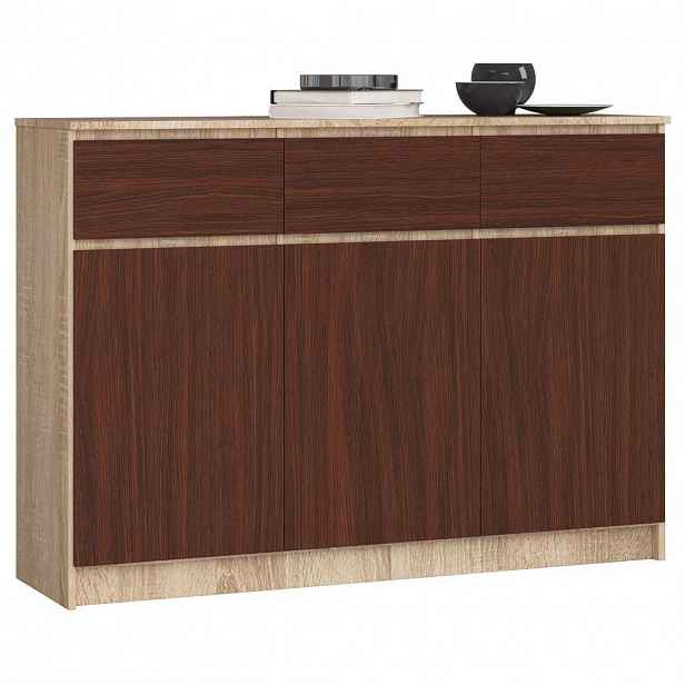 RAUMHIRSCH FURNITURE KOMODA dub Sonoma, tmavě hnědá 99/138/40