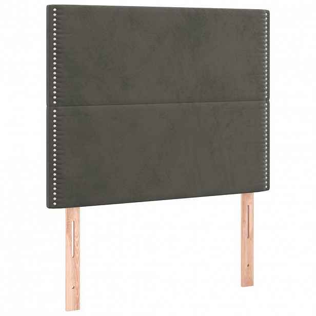 vidaXL Čelo postele tmavě šedé 100x5x118/128 cm sametové