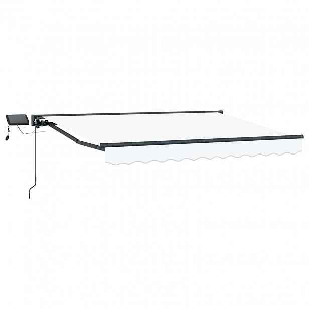 vidaXL Manuální rám markýzy s LED Bílá a antracitová 3 x 2,5 m