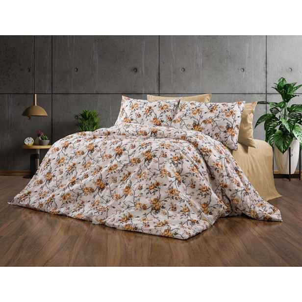 Bavlněné povlečení DELUXE 140x200+70x90 Flora Gold