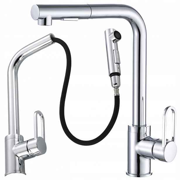 Kuchyňská Baterie Vytahovací Sprcha Chrom Flexibilní Moderní Design