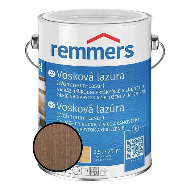 Lazura vosková Remmers toskán. šedá, 2,5 l