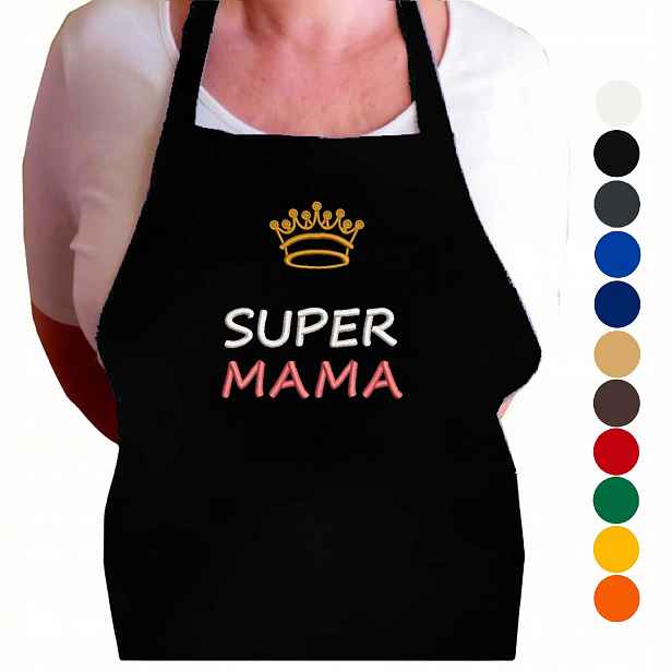 Mama Kuchyňská Zástěra Dárek Na Svátek Matek Matky Tchyně S Výšivkou
