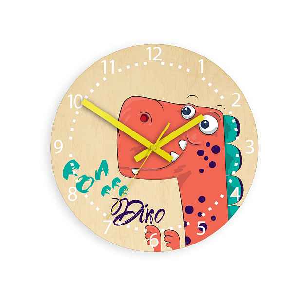 ModernClock Dětské nástěnné hodiny Ami Dinosaurus 30 cm vícebarevné