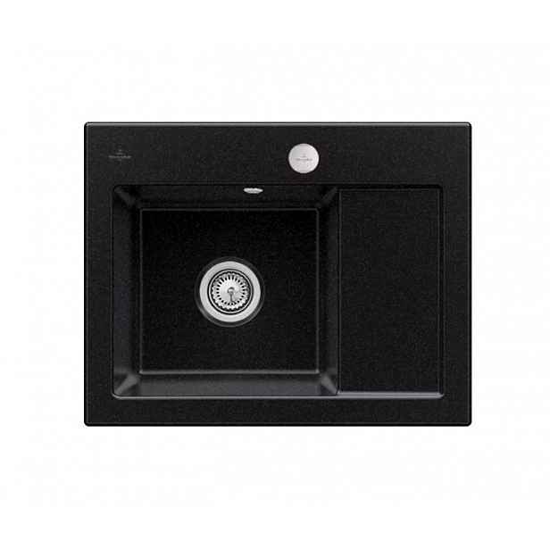 Villeroy & Boch Subway 45 - Keramický dřez 65x51 cm, excentrické ovládání, CeramicPlus, chromit 331202J0