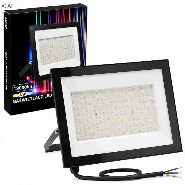 Halogen Reflektor 200W 18000lm Pracovní lampa Osvětlovač Vodotěsný 4000k
