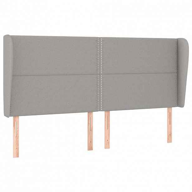 vidaXL Čelo postele typu ušák světle šedé 203x23x118/128 cm textil